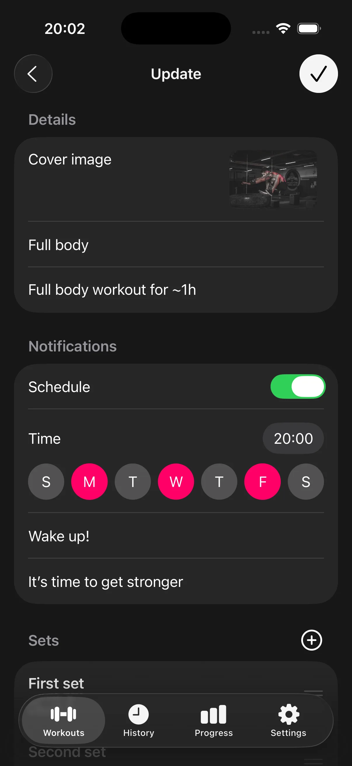 Plan the week — Pick days. Get reminders. Train.