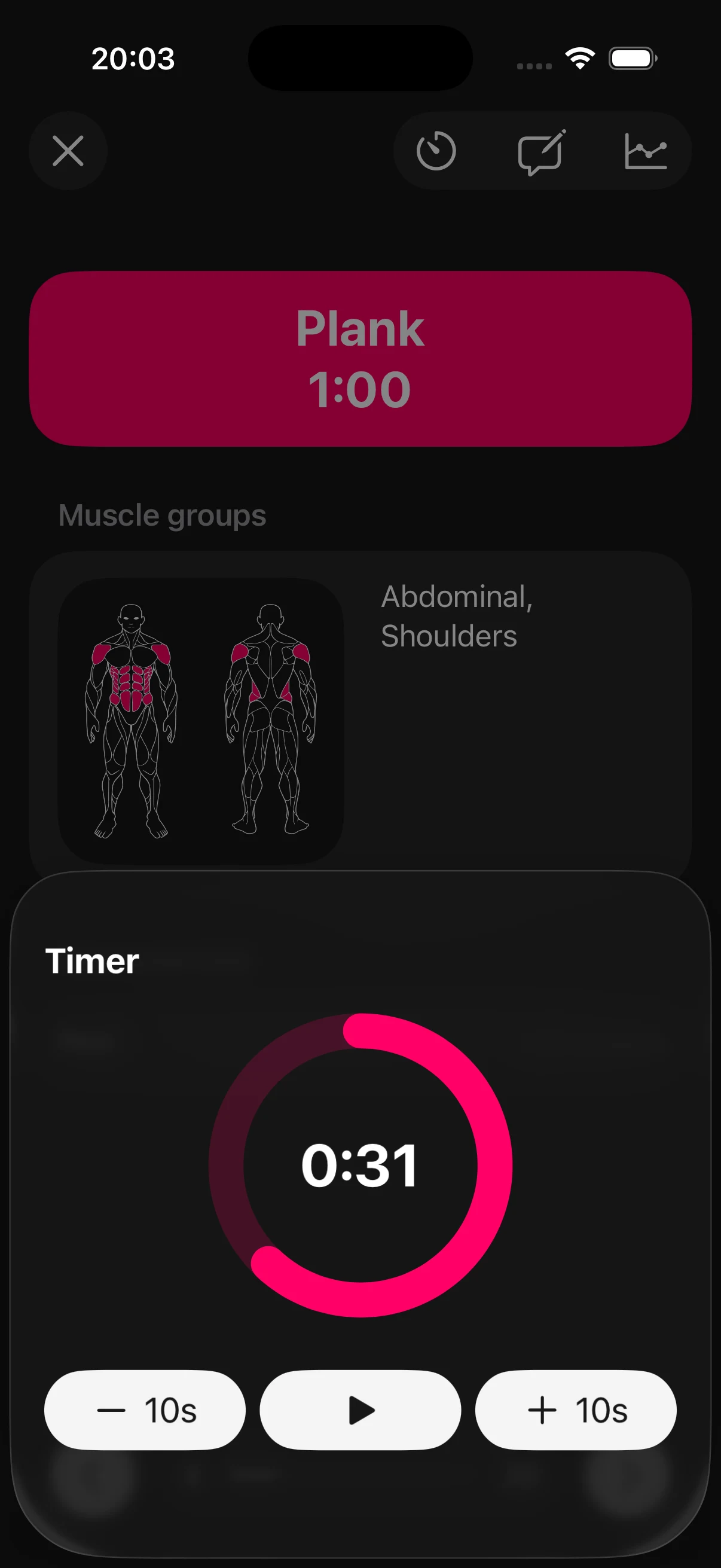 Pocket Workout Planner active workout timer